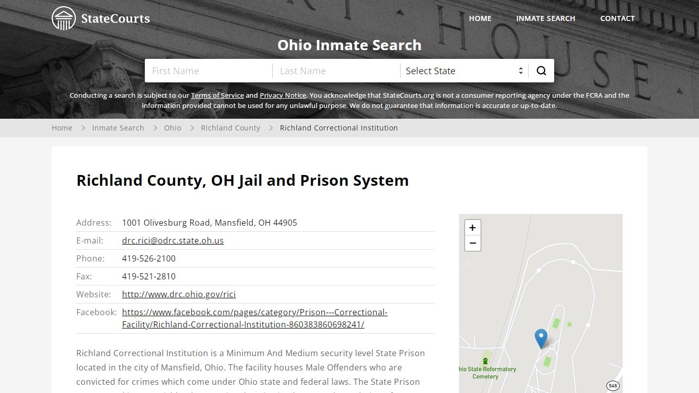 Richland Correctional Institution Inmate Records Search ...